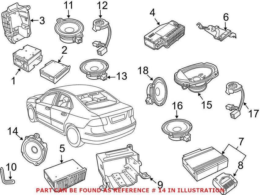 SAAB Speaker - Front Driver Side (6.5) 12762493